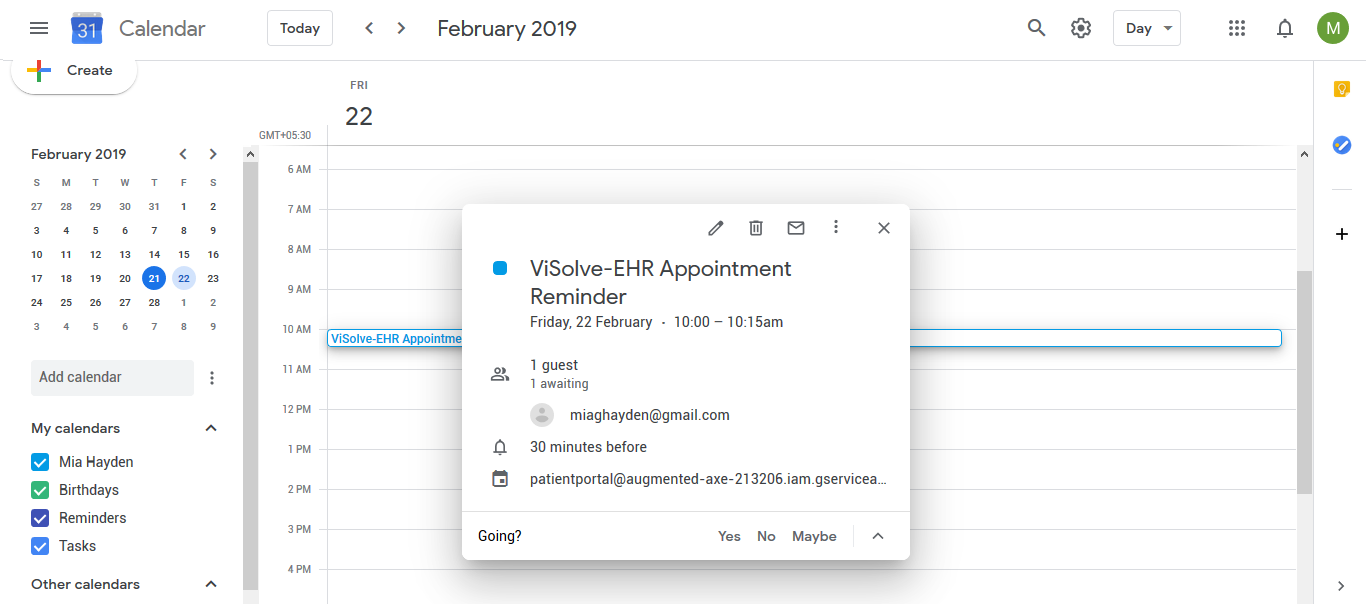 Google Calendar Notification